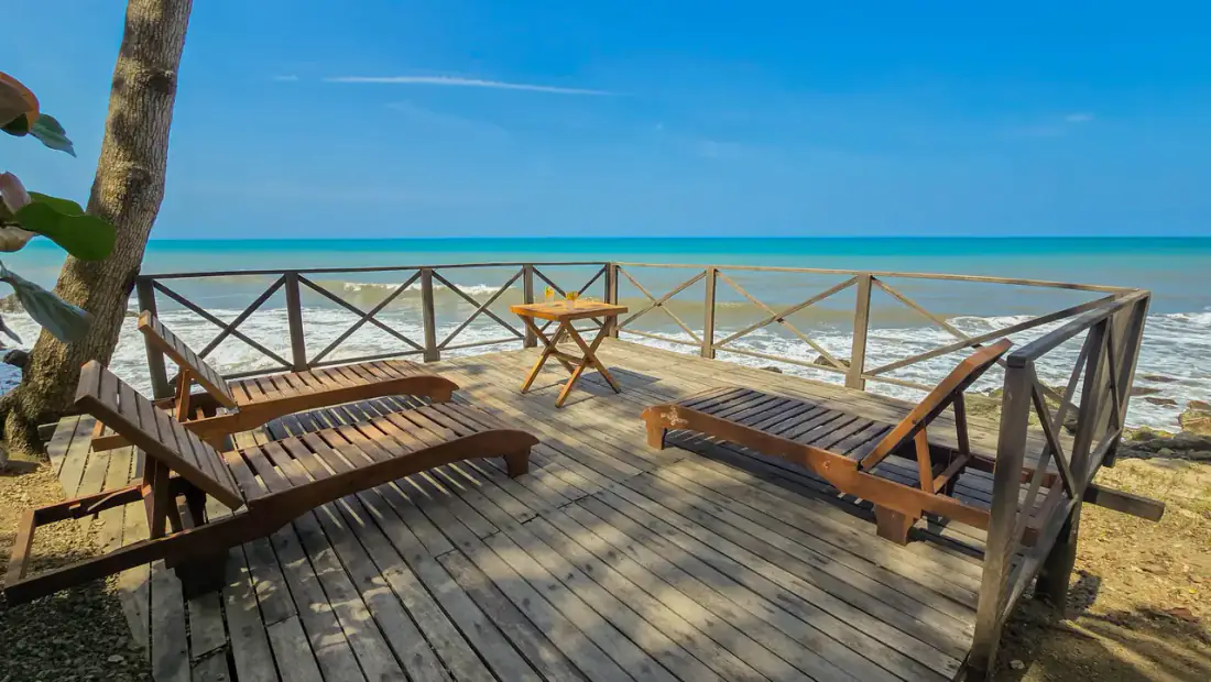 Playa privada caribeña del Ecohotel Ebenezer